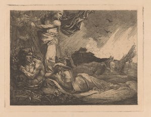 Paisagem com campo de milho, ceifeiras, sátiros e figuras femininas de Johannes Josephus Aarts