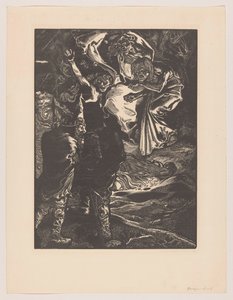 Macbeth e Banquo encontram-se com as três bruxas de Johannes Josephus Aarts