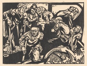 Homens com muletas de Johannes Josephus Aarts