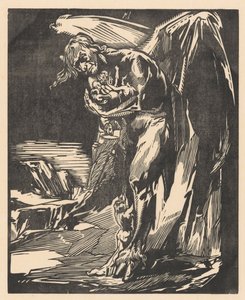 Satanás com figuras em seus braços de Johannes Josephus Aarts