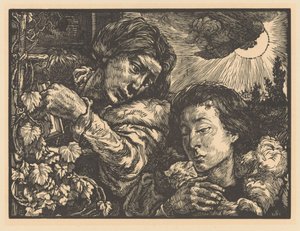 Duas mulheres em uma videira de Johannes Josephus Aarts