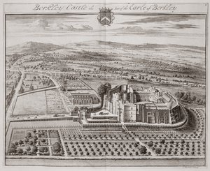 Castelo de Berkeley, sede do conde de Berkeley (gravura)