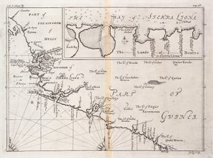 Mapa da Serra Leoa, África de Johannes Kip
