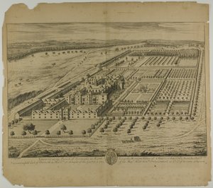 Knowle na Paróquia de Sevenoaks em Kent, placa 24 de Britannia Illustrata de Johannes Kip