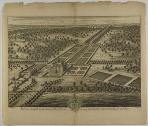 Melton Constable no Condado de Norfolk, placa 51 da Britannia Illustrata de Johannes Kip