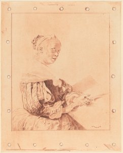 Moça no teclado, 1767. de Johannes Kornlein