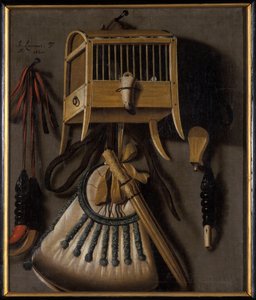 Natureza morta com equipamentos de captura de aves, 1660