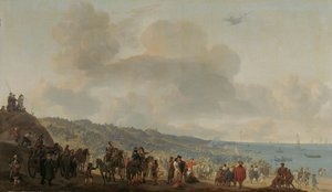 A partida de Carlos II da Inglaterra de Scheveningen, 2 de junho de 1660 de Johannes Lingelbach