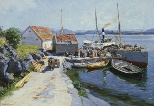 Ferry Wharf no oeste da Noruega
