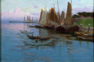 Barcos de pesca (óleo sobre tela)