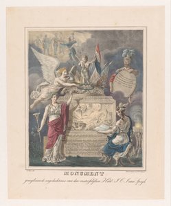 Monumento funerário alegórico para Jan Carel Josephus van Speijk Monumento dedicado à memória do imortal Herói J.C.J. van Speijk (título no objeto) de Johannes Steyn