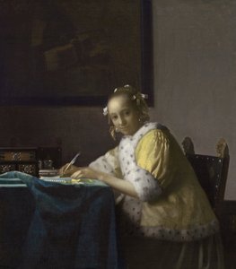Uma senhora a escrever de Johannes Vermeer