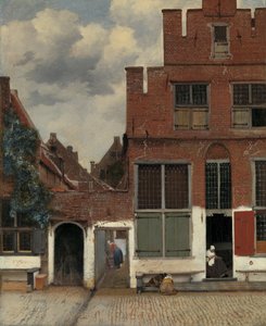 Vista das casas em Delft, conhecidas como 