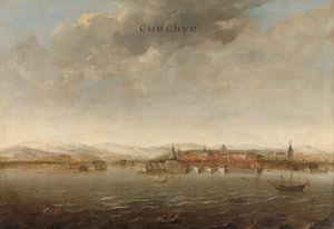 Vista de Cochim na costa de Malabar na Índia
Vista de Cochim na costa de Malabar na Índia
Couchyn (título sobre o objecto) de Johannes Vinckboons (attributed to)