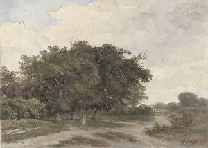 Paisagem com árvores de Johannes Warnardus Bilders