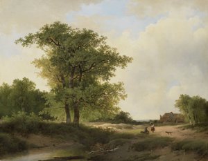 Paisagem com quinta, c.1840-1890 (óleo sobre painel) de Johannes Wernardus Bilders