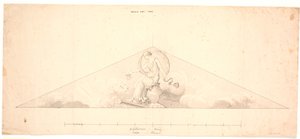 Aurora. Projeto para alívio do frontão na mansão de Harsdorff, Kgs. Nytorv de Johannes Wiedewelt