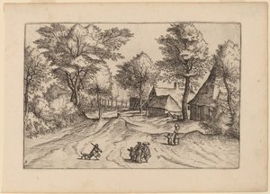 Estrada da Aldeia com Fazenda e Galpões de Johannes and Lucas van Doetechum after Master of the Small Landscapes