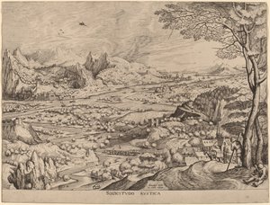 Preocupação com a agricultura (preocupações rústicas) de Johannes and Lucas van Doetechum after Pieter Bruegel the Elder