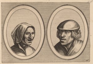 "Mulher Verneem-al" e "Hans de Pluym-strijcker" de Johannes and Lucas van Doetechum after Pieter Bruegel the Elder