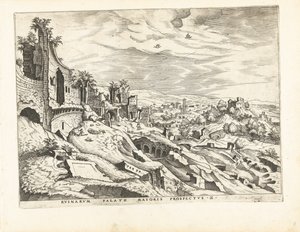 Segunda vista do Palatino em Roma
Ruínas romanas, 1561 (título da série) de Johannes of Lucas van Doetechum (attributed to)