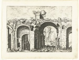 Segunda vista dos Banhos de Diocleciano
Ruínas romanas, 1561 (título da série) de Johannes of Lucas van Doetechum (attributed to)