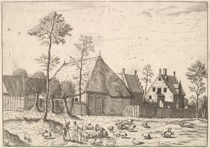 Galpão com Casa de Campo, de As Pequenas Paisagens, 1559-61.