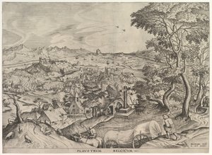 The Belgian Wagon Plaustrum Belgicum from The Large Landscapes, ca. 1555-56. de Johannes van Doetecum I