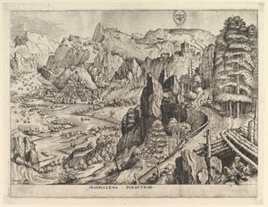 A Penitente Madalena Madalena Poenitens de As Grandes Paisagens, ca. 1555-56. de Johannes van Doetecum I