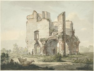 As ruínas da Abadia de Rijnsburg de Johannes van Lexmond