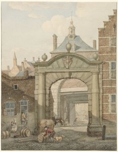 Vista através de um portão em Dordrecht de Johannes van Lexmond