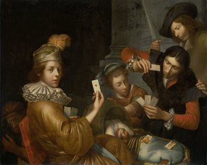 O Jogo de Cartas no Berço: Alegoria de Johannes van Wijckersloot (attributed to)
