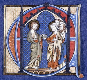 Cristo apresenta a missão a São Pedro, c.1320 de Johannes von Valkenburg