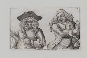 Dois Homens Perucas Burlescas a Carta Magna (gravura)