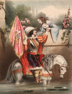 Olhe sobre o Muro do Jardim Kate - soldado num cavalo branco ao encontro do seu amor (cor litho)