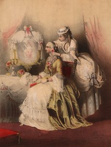 Maria Antonieta com a sua empregada (cor litho)