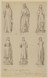 Estátuas no exterior de Guildhall, City of London (litho) de John (after) Carter