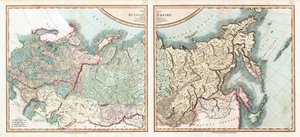 Mapa do Império Russo Dividido em seus Governos por Cary, João (c. 1754-1835). Gravura, aguarela de John (after) Cary