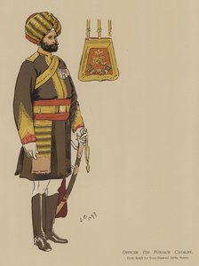 Oficial 5ª Cavalaria Punjaub (cor litho) de John (after) Charlton