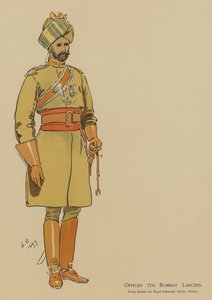 Oficial 7º Lanceiros de Bombaim (cor litho) de John (after) Charlton