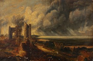Hadleigh Castle, the Mouth of the Thames - Morning after a Stormy Night (óleo sobre tela) de John (after) Constable