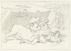 Cerberus, Inferno, Canto 6 (gravura) de John (after) Flaxman