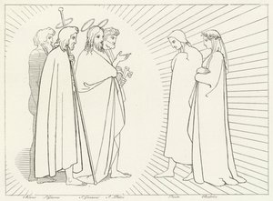 Conferência com São João, Paraíso, Canto 26 (gravura) de John (after) Flaxman