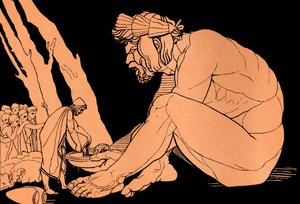 Odisseu dá vinho a Polifemo, A Odisseia (gravura) de John (after) Flaxman