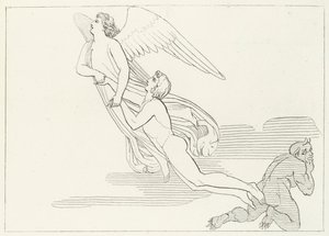A Entrega de Buonaconte, Purgatório, Canto 5 (gravura) de John (after) Flaxman
