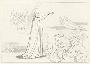 A Descida de Cristo, Inferno, Canto 4 (gravura) de John (after) Flaxman