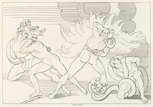 The Fiery Serpents, Inferno, Canto 24 (gravura) de John (after) Flaxman