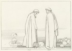 O Lago Congelado, Inferno, Canto 32 (gravura) de John (after) Flaxman