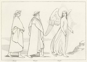 O Anjo Guia, Purgatório, Canto 15 (gravura) de John (after) Flaxman