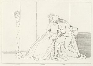 The Lovers Surprised, Inferno, Canto 5 (gravura) de John (after) Flaxman